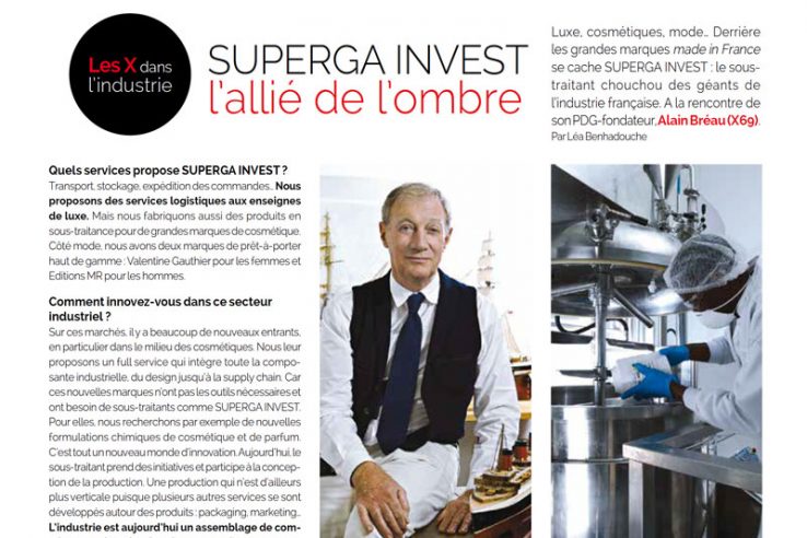 Double page du magazine X Passion consacrée à Superga Invest et à son PDG Alain Bréau